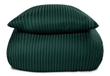 Billede af Dobbelt sengetøj i 100% Bomuldssatin - 200x220 cm - Grønt ensfarvet sengesæt - Borg Living sengelinned hos Shopdyner.dk